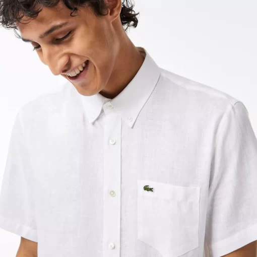 Chemise A Manches Courtes Homme En Lin | Lacoste Store