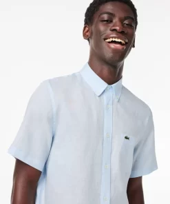 Chemise A Manches Courtes Homme En Lin | Lacoste New