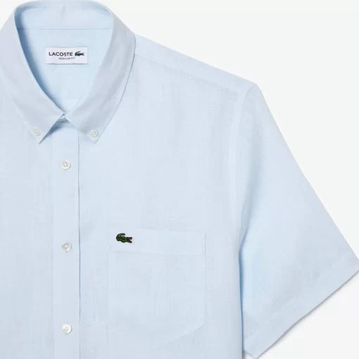 Chemise A Manches Courtes Homme En Lin | Lacoste New