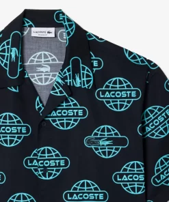 Chemise En Twill De Coton Imprime Mappemonde | Lacoste Clearance