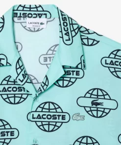 Chemise En Twill De Coton Imprime Mappemonde | Lacoste Shop