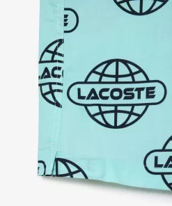 Chemise En Twill De Coton Imprime Mappemonde | Lacoste Shop