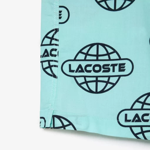 Chemise En Twill De Coton Imprime Mappemonde | Lacoste Shop