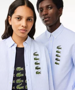 Chemise Rayee Avec Badges Crocodile | Lacoste Sale