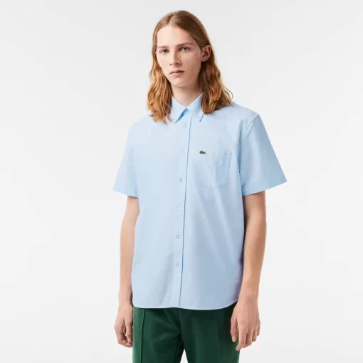 Chemise Regular Fit Oxford Manches Courtes En Coton | Lacoste Fashion