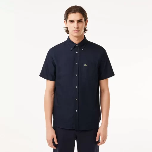 Chemise Regular Fit Oxford Manches Courtes En Coton | Lacoste Outlet