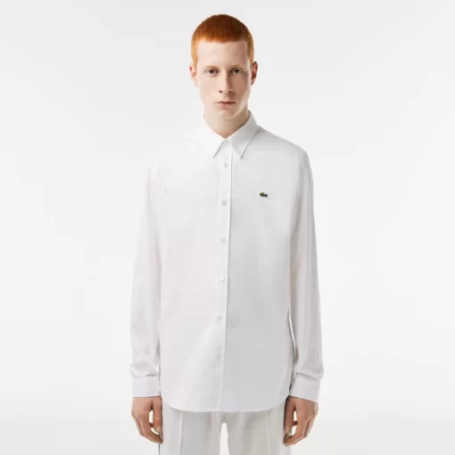 Chemise Slim Fit Unie En Coton Premium | Lacoste Cheap