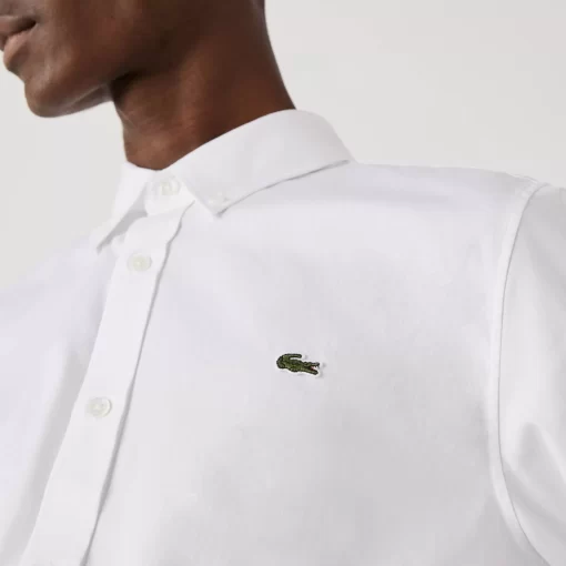 Chemise Slim Fit Unie En Coton Premium | Lacoste Cheap