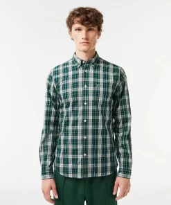 Chemise Stretch Avec Imprime A Carreaux | Lacoste Store