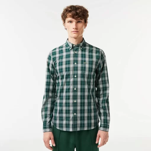 Chemise Stretch Avec Imprime A Carreaux | Lacoste Store