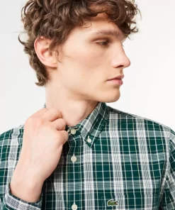 Chemise Stretch Avec Imprime A Carreaux | Lacoste Store