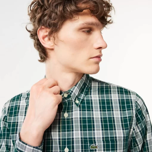 Chemise Stretch Avec Imprime A Carreaux | Lacoste Store