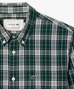 Chemise Stretch Avec Imprime A Carreaux | Lacoste Store