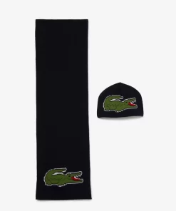 Coffret Bonnet Et Echarpe Avec Motif Crocodile | Lacoste Flash Sale