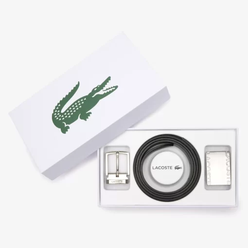 Coffret Ceinture En Cuir Avec 2 Boucles Siglees | Lacoste Fashion