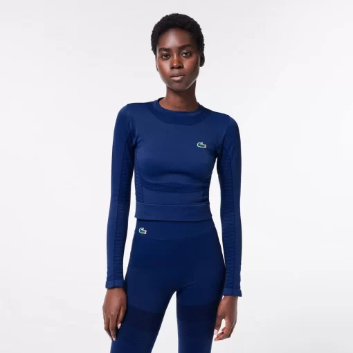 Crop Top Manches Longues Sport Sans Couture | Lacoste Flash Sale