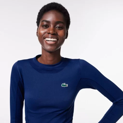 Crop Top Manches Longues Sport Sans Couture | Lacoste Flash Sale