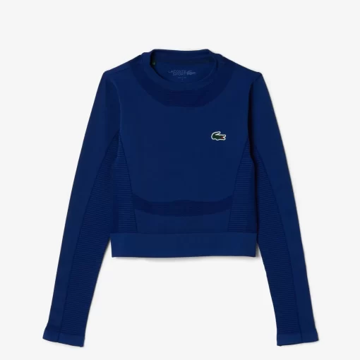 Crop Top Manches Longues Sport Sans Couture | Lacoste Flash Sale