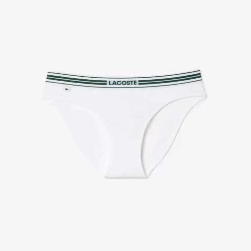 Culotte Avec Ceinture Contrastee En Coton Stretch | Lacoste Discount