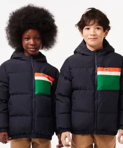 Doudoune A Capuche Avec Empiecements Contrastes | Lacoste Online