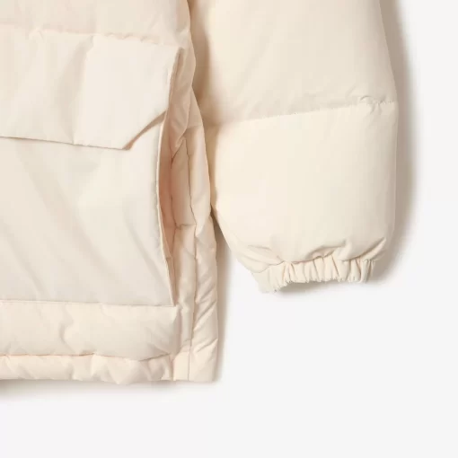 Doudoune Mi-Longue Deperlante En Duvet Avec Capuche Amovible | Lacoste Outlet