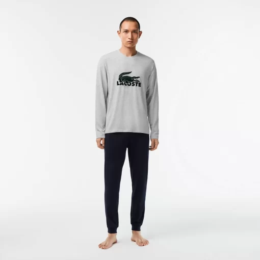 Ensemble De Pyjama Long Avec Logo Velours | Lacoste Discount