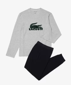 Ensemble De Pyjama Long Avec Logo Velours | Lacoste Discount