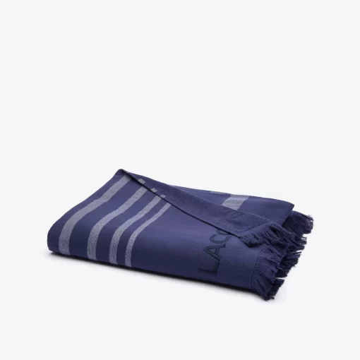 Fouta L Rythme En Jacquard De Coton Raye | Lacoste Cheap