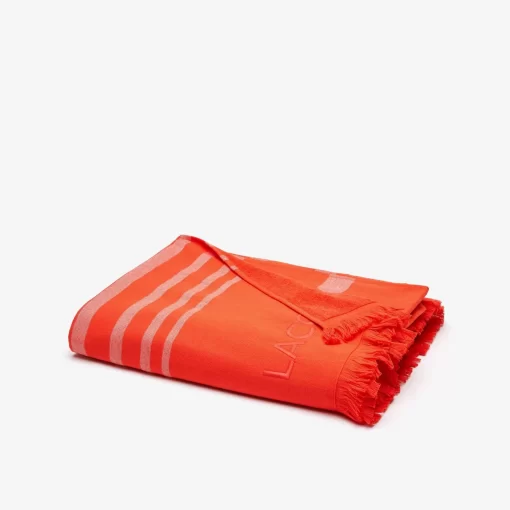 Fouta L Rythme En Jacquard De Coton Raye | Lacoste New