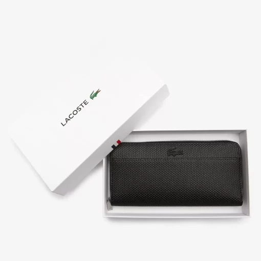 Grand Portefeuille Unisexe Chantaco Zippe En Cuir Pique | Lacoste Shop