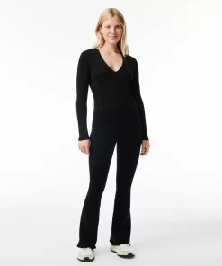 Legging Flare Sans Couture En Maille Cotelee | Lacoste Flash Sale