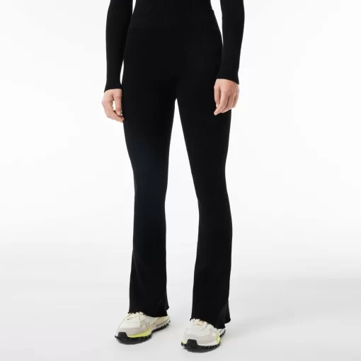 Legging Flare Sans Couture En Maille Cotelee | Lacoste Flash Sale