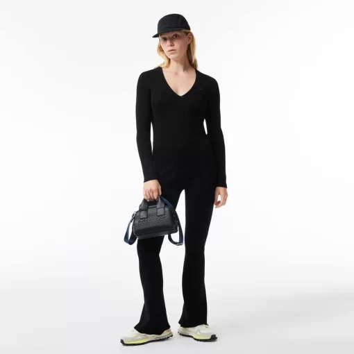 Legging Flare Sans Couture En Maille Cotelee | Lacoste Flash Sale