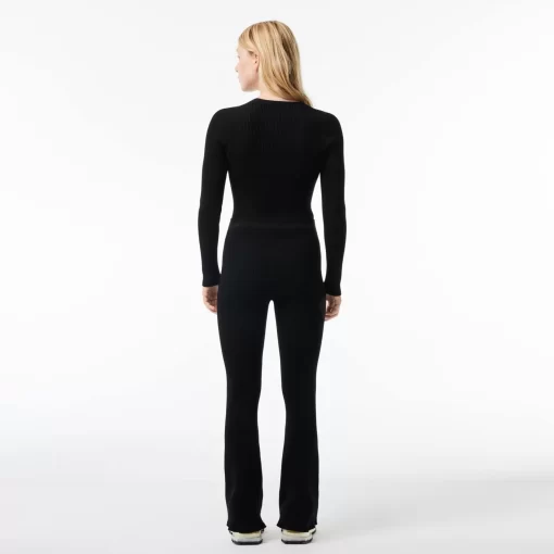 Legging Flare Sans Couture En Maille Cotelee | Lacoste Flash Sale