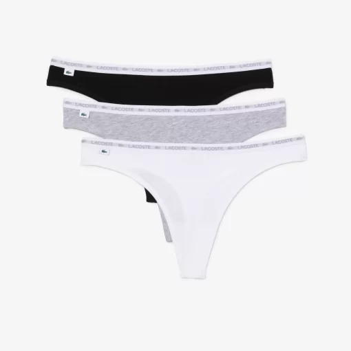 Lot De 3 Strings Siglees En Coton Stretch | Lacoste Discount