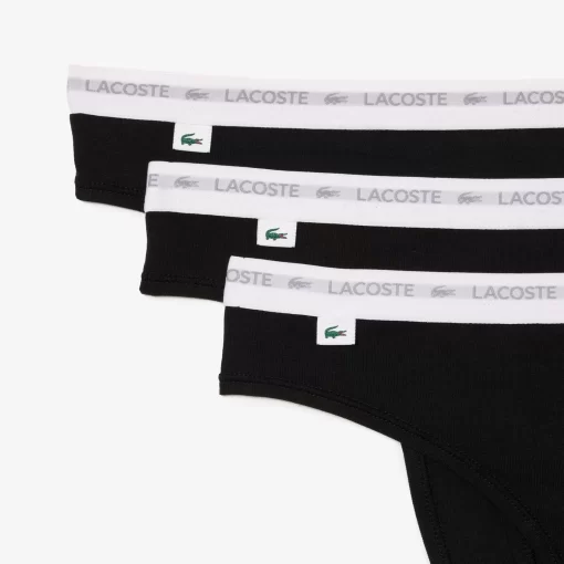 Lot De 3 Strings Siglees En Coton Stretch | Lacoste Flash Sale