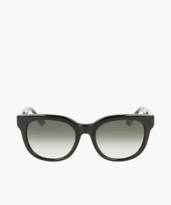 Lunettes De Soleil Femme Ovales Croco Skin En Acetate | Lacoste Discount