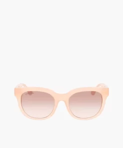 Lunettes De Soleil Femme Ovales Croco Skin En Acetate | Lacoste Store