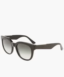 Lunettes De Soleil Femme Ovales Croco Skin En Acetate | Lacoste Discount