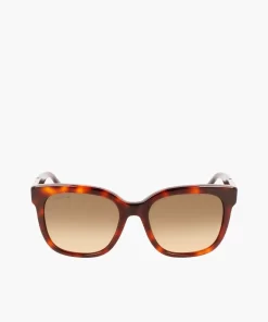 Lunettes De Soleil Femme Rectangulaires Croco Skin En Acetate | Lacoste Discount