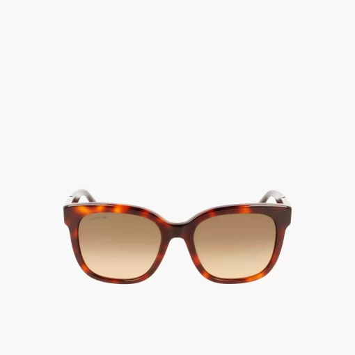 Lunettes De Soleil Femme Rectangulaires Croco Skin En Acetate | Lacoste Discount