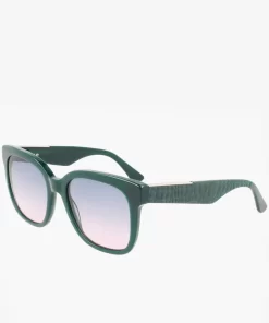 Lunettes De Soleil Femme Rectangulaires Croco Skin En Acetate | Lacoste Best Sale