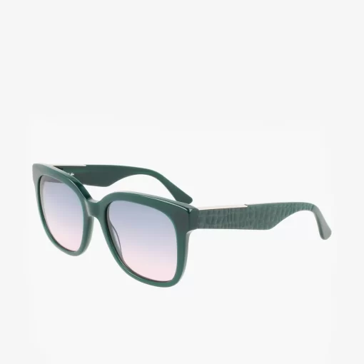 Lunettes De Soleil Femme Rectangulaires Croco Skin En Acetate | Lacoste Best Sale