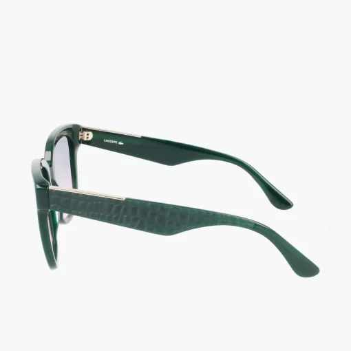 Lunettes De Soleil Femme Rectangulaires Croco Skin En Acetate | Lacoste Best Sale