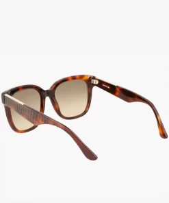 Lunettes De Soleil Femme Rectangulaires Croco Skin En Acetate | Lacoste Discount