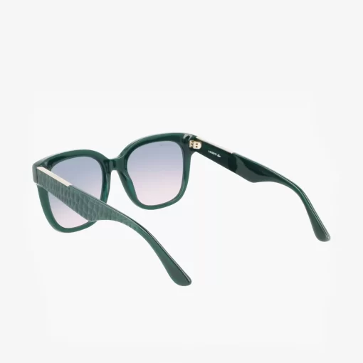 Lunettes De Soleil Femme Rectangulaires Croco Skin En Acetate | Lacoste Best Sale