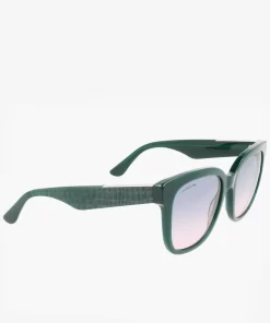 Lunettes De Soleil Femme Rectangulaires Croco Skin En Acetate | Lacoste Best Sale