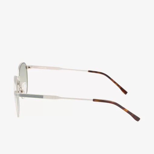 Lunettes De Soleil Ovales Unisexes Metal Line En Metal | Lacoste Discount