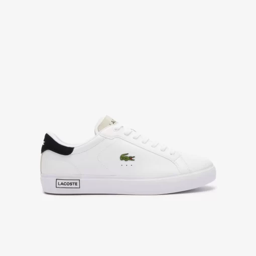 Men'S Powercourt Logo Tongue Leather Trainers | Lacoste Outlet