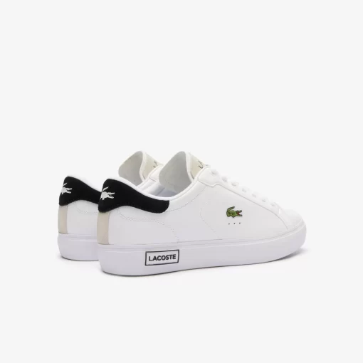 Men'S Powercourt Logo Tongue Leather Trainers | Lacoste Outlet